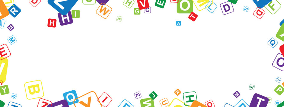 Creative and modern background with letters.	