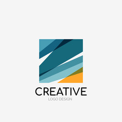Poster - Modern abstract logo design. Geometric vector art. Clean overlapping lines and abstract shapes. Perfect for modern brand