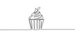© Bockthier - cup cake continuous line art style illustration
