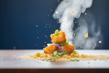 Close-up Of Crispy Tater Tot With Steam