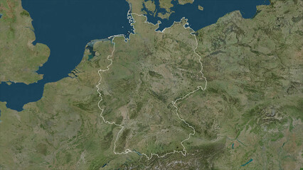 Wall Mural - Germany outlined. High-res satellite map