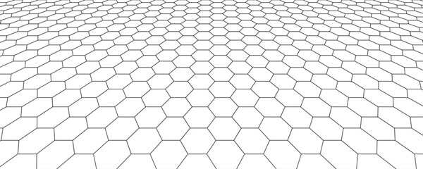 outline honeycomb perspective pattern