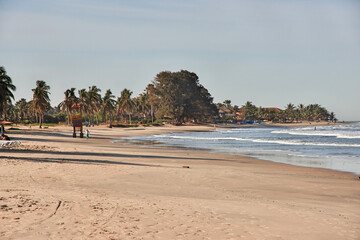 Canvas Print - The beach Atlantic ocean in Serekunda area, Gambia, West Africa