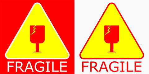 Canvas Print - Fragile triangle shape stickers 