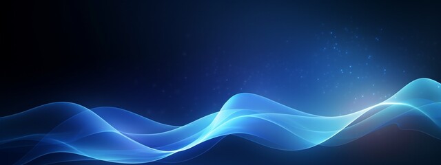 Wall Mural - beautiful abstract wave technology background with blue light digital effect corporate concept