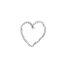 Fototapete - Continuous Line Drawing Love Outline .Illustration Icon Vector