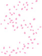 フラットな桜の花びらがS字カーブを描きながら舞う縦背景のイラスト