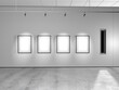 © ITOStudio - Modern gallery with empty picture frames for presenting your own works of art.