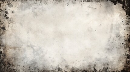 Wall Mural - Blank white image with a black rough grungy vignette