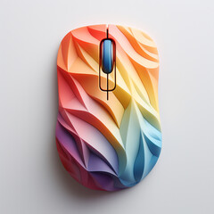 Poster - Mouse icon in artistic strokes against a pastel canvas, ideal for creative and design-oriented businesses.