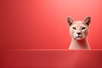 Aufkleber - Puma icon, featuring a sleek and stylish Puma profile against a pale coral background. This design offers a modern and sophisticated touch, suitable for contemporary branding.