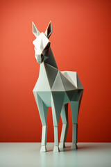 Poster -  Mule icon, featuring a sleek and stylish Mule profile against a pale coral background. This design offers a modern and sophisticated touch, suitable for contemporary branding.