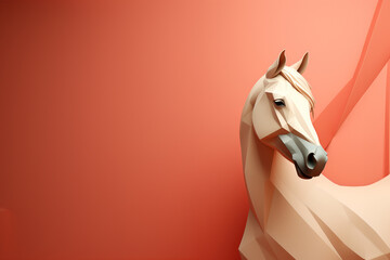 Poster - Przewalski's Horse icon, featuring a sleek and stylish Przewalski's Horse profile against a pale coral background. 