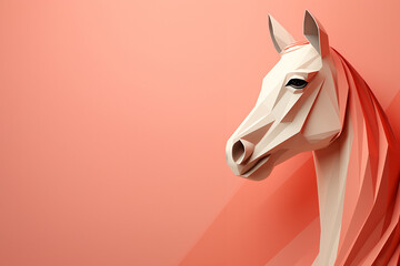 Poster - Przewalski's Horse icon, featuring a sleek and stylish Przewalski's Horse profile against a pale coral background. 