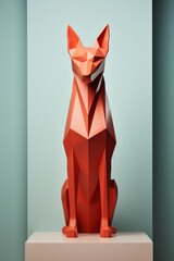 Poster - A minimalist Dingo icon, featuring a sleek and stylish Dingo profile against a pale coral background. This design offers a modern and sophisticated touch, suitable for contemporary branding.