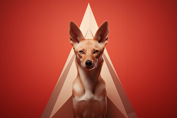 Aufkleber - A minimalist Dingo icon, featuring a sleek and stylish Dingo profile against a pale coral background. This design offers a modern and sophisticated touch, suitable for contemporary branding.