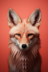 Poster -  Coyote icon, featuring a sleek and stylish Coyote profile against a pale coral background. This design offers a modern and sophisticated touch, suitable for contemporary branding.