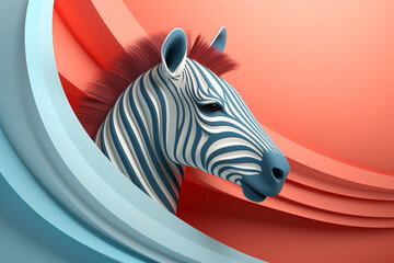 Poster -  Mandrill icon, featuring a sleek and stylish Mandrill profile against a pale coral background. This design offers a modern and sophisticated touch, suitable for contemporary branding.