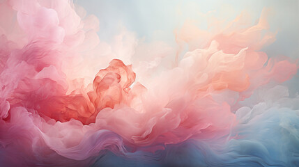 Poster - Watercolor strokes in a whimsical and dreamy arrangement, offering a soft and artistic wallpaper with a touch of fantasy.