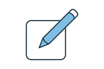 Poster - edit icon. icon related to basic web and UI. suitable for web site, app, user interfaces, printable etc. flat line icon style. simple vector design editable