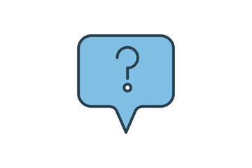 Poster - help icon. icon related to basic web and UI. suitable for web site, app, user interfaces, printable etc. flat line icon style. simple vector design editable