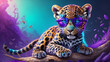 Baby Leopard mit Sonnenbrille
