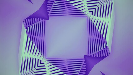 Poster - Background of a series of interlocking shapes. 3d rendering loop animation 4K