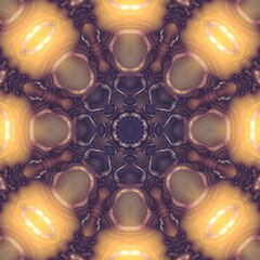 Aufkleber - Colorful abstract digital illustration with golden circle pattern on inflatable surface. 3d rendering