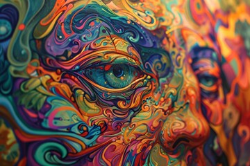 Wall Mural - A painting of the LSD psychedelic experience.