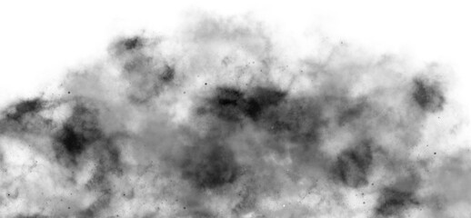 Poster - a puff of soft, transparent black smoke