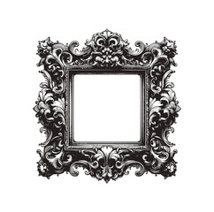 Poster - The vintage flora frame.  Flora and Leaves. Vector illustration.