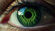 Human green eye close up 