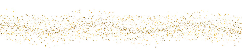 Wall Mural - Gold Glitter shiny dots. Golden dust flying on transparent background..