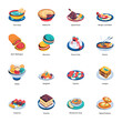 Handy Pack of Classic Food and Desserts Flat Icons 


