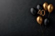 Elegant 40th Celebration with Gold and Black Balloons