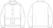 Men's jacket drawing. Fashion sketch. Flat technical drawing. Vector illustration.