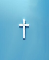 Wall Mural - cross on a plain background, religious holiday Easter. Generative AI