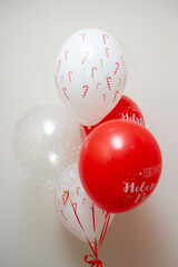 Wall Mural - red and white balloons, the inscription on the balloon 