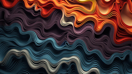 Wall Mural - fluid abstract pattern with warm and cool tones in a wavy texture design