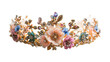 Isolated Floral Tiara Clear White on a transparent background