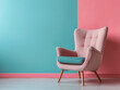 Pastel armchair pink blue sweet luxury interior