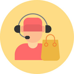 Wall Mural - Customer Service Agent Icon