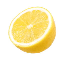 Wall Mural - half lemon fruit isolated, Fresh and Juicy Lemon, transparent PNG, PNG format, cut out