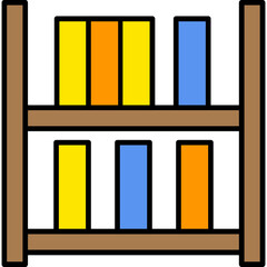 Canvas Print - Bookshelf Icon