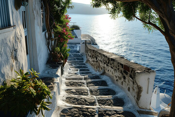 Poster - Santorin Treppe