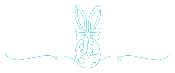 Wall Mural - Easter eggs line art style. easter elements