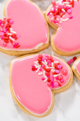 Sticker - Heart-shaped sugar cookies with royal icing