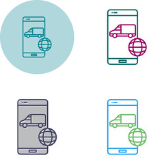 Sticker - Online Logistics Vector Icon