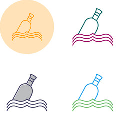 Sticker - Bottle in Water Vector Icon