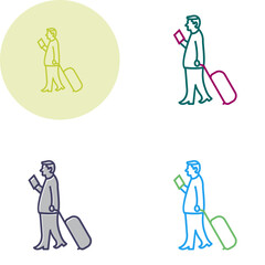 Poster - Walking with Luggage Vector Icon